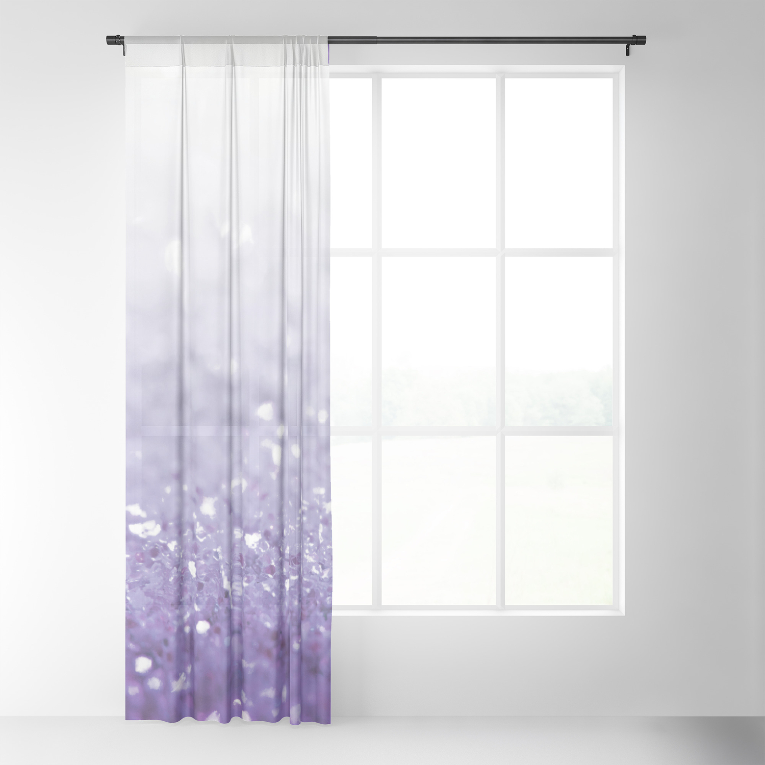 Mermaidians Purple Glitter Sheer Curtain By Monikastrigel Society6