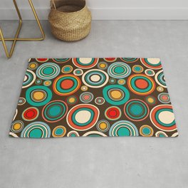 Vintage abstract seamless pattern with round shapes Rug