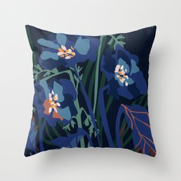 Wild flowers – modern floral illustration Throw Pillow