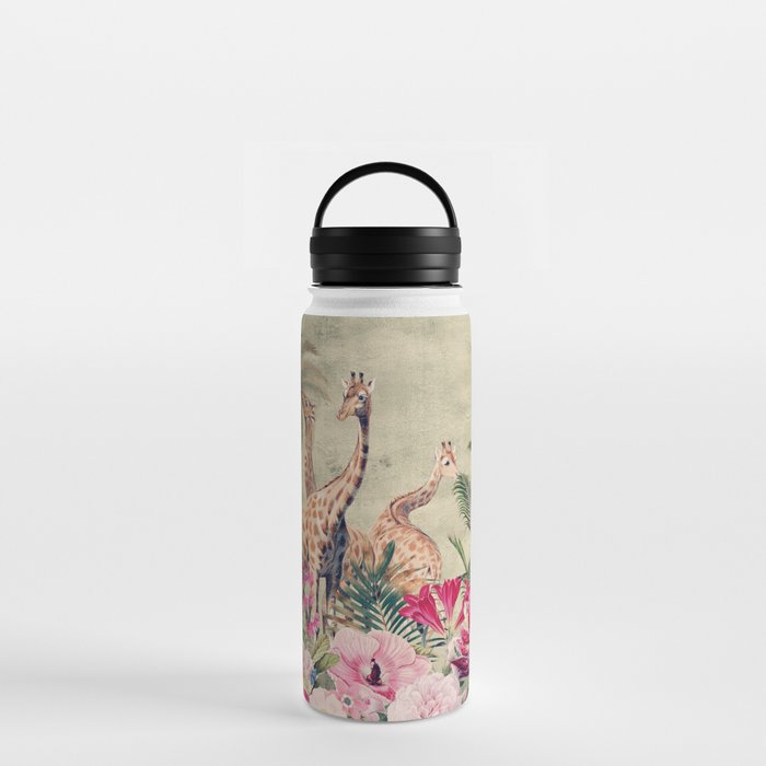 Vintage & Shabby Chic - Tropical Animals And Flower Garden Water Bottle