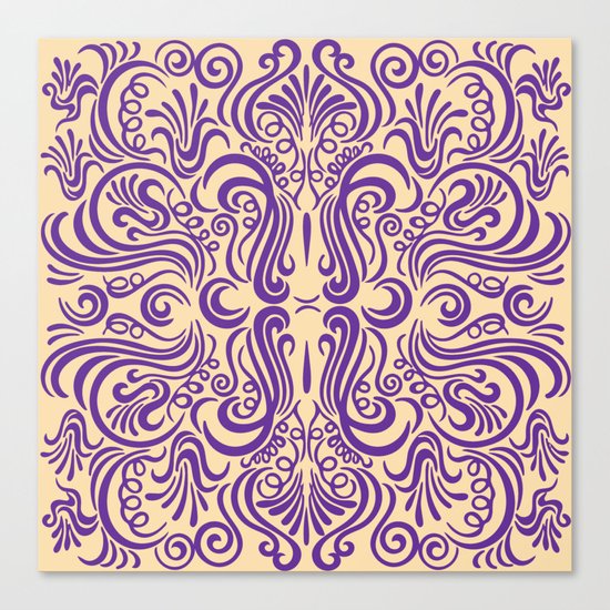 Vintage Ornaments Violet Canvas Print