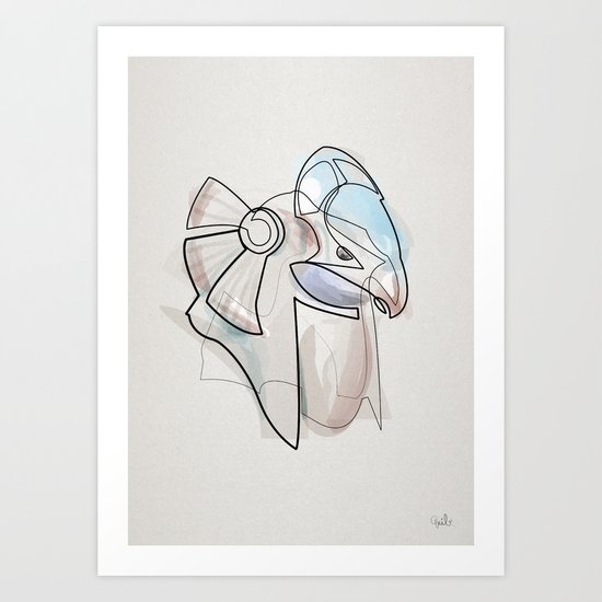 One line Stargate: Horus helmet Art Print