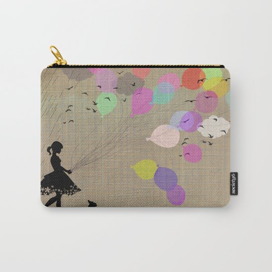 girl with balloons Carry-All Pouch