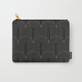 Art Deco Arch Pattern V Black & White Carry-All Pouch
