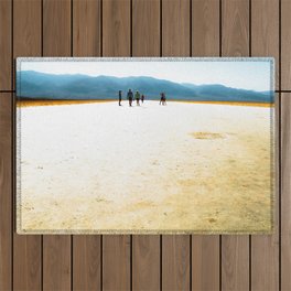 summer desert with mountains background at Death Valley national park, California, USA Outdoor Rug