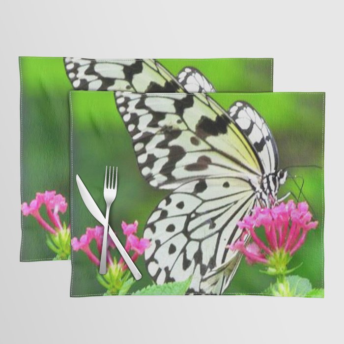 Butterfly and Pink Flowers Placemat