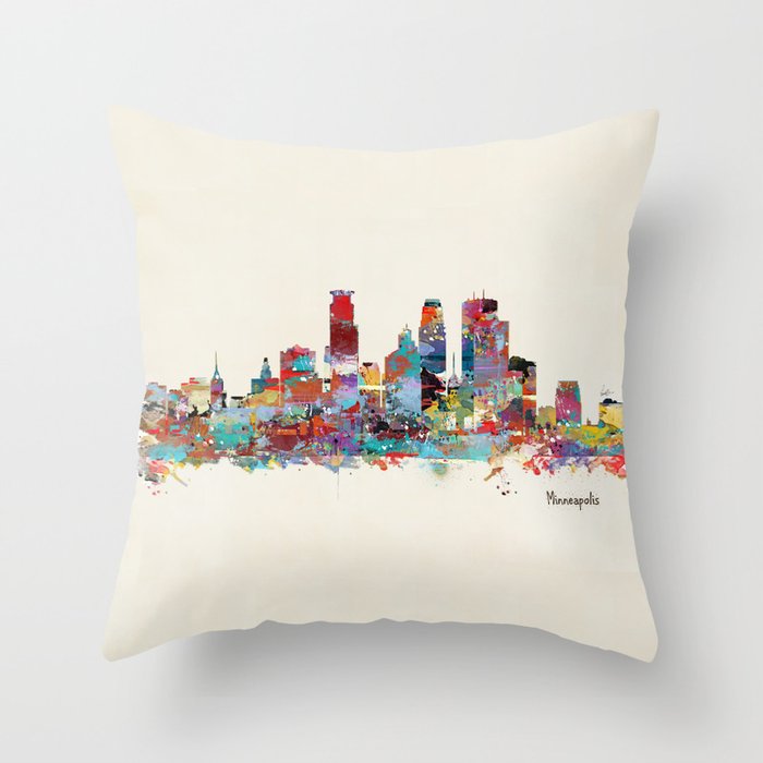 Minneapolis Minnesota skyline Throw Pillow