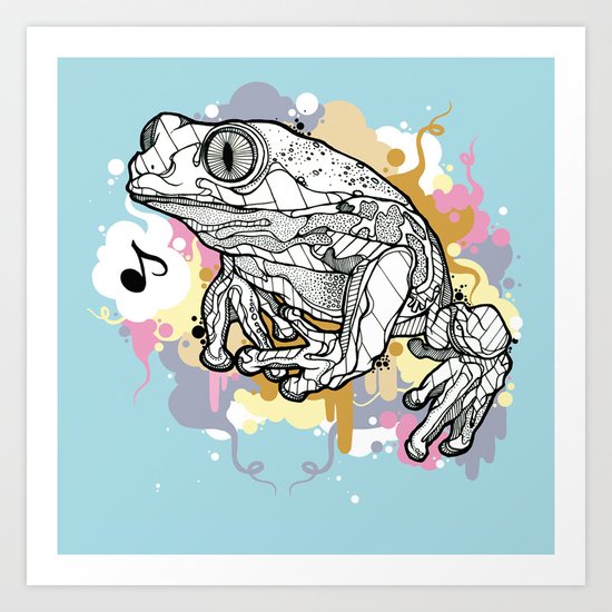 Melodic Frog Art Print