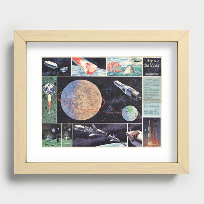 Trip to the Moon NASA Poster Recessed Framed Print