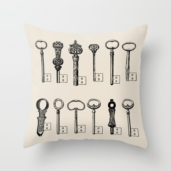 Usb Keys Throw Pillow