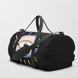 Retro evil eye - black & gold Duffle Bag