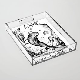 Dolphins - I love my world Acrylic Tray