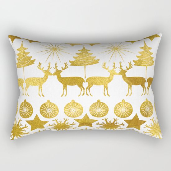 Gold Christmas 04 Rectangular Pillow