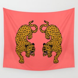 Big Cats Pink Wall Tapestry