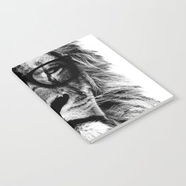 Hipster Lion White Notebook