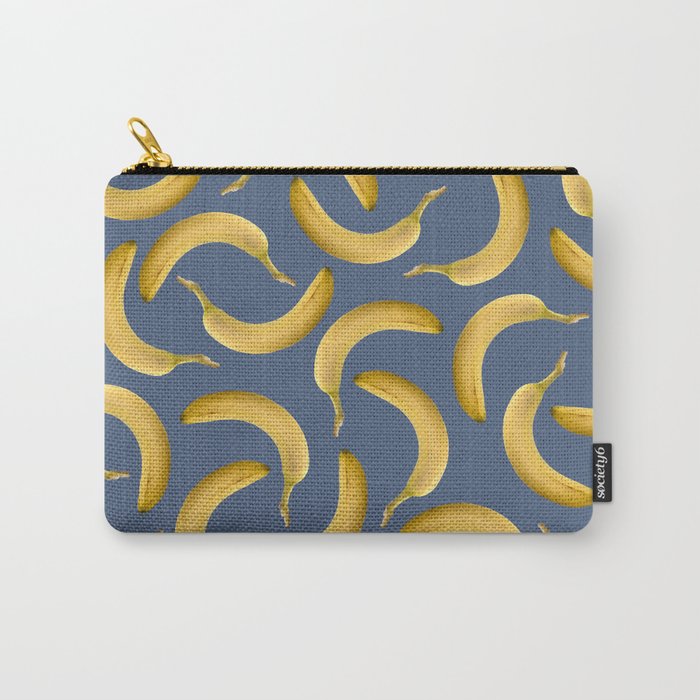 Bananas Pattern - blue Carry-All Pouch