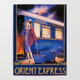 Vintage Orient Express Steam Engine Train Travel Poster Poster