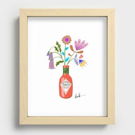 Hot Sauce Flower Pot Recessed Framed Print