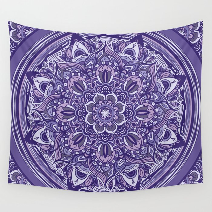 Great Purple Mandala Wall Tapestry
