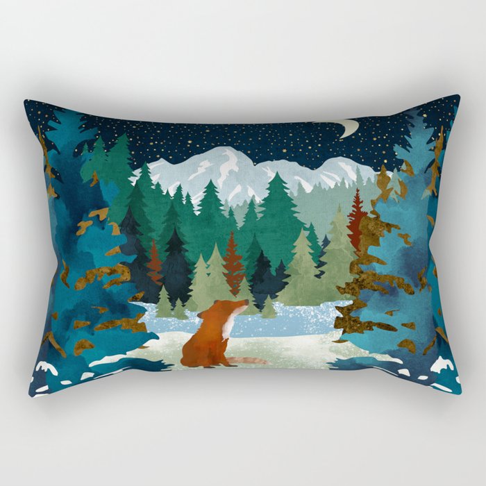 Winter Fox Vista Rectangular Pillow