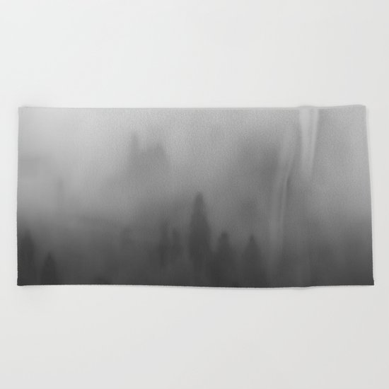 Foggy forrest Beach Towel