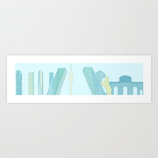 Skyline of Madrid Art Print