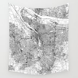 Portland White Map Wall Tapestry