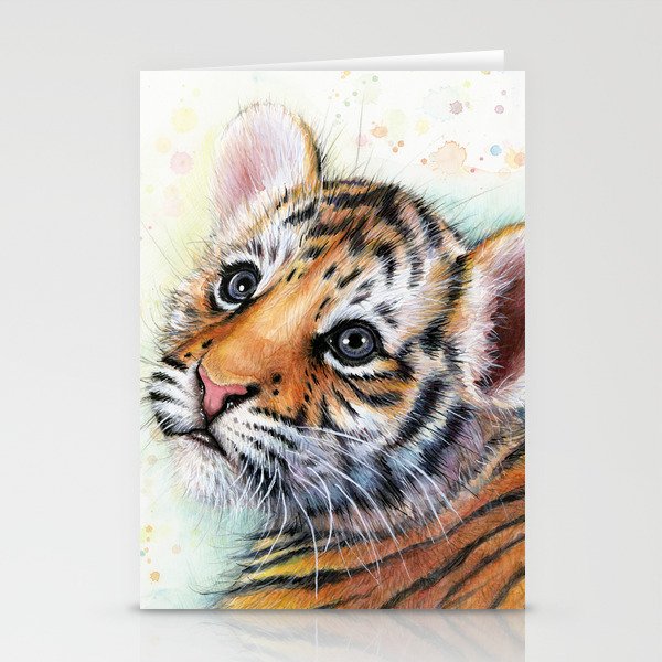 Nursery Artwork Tiger Cub Baby Animal Watercolor Jungle Safari