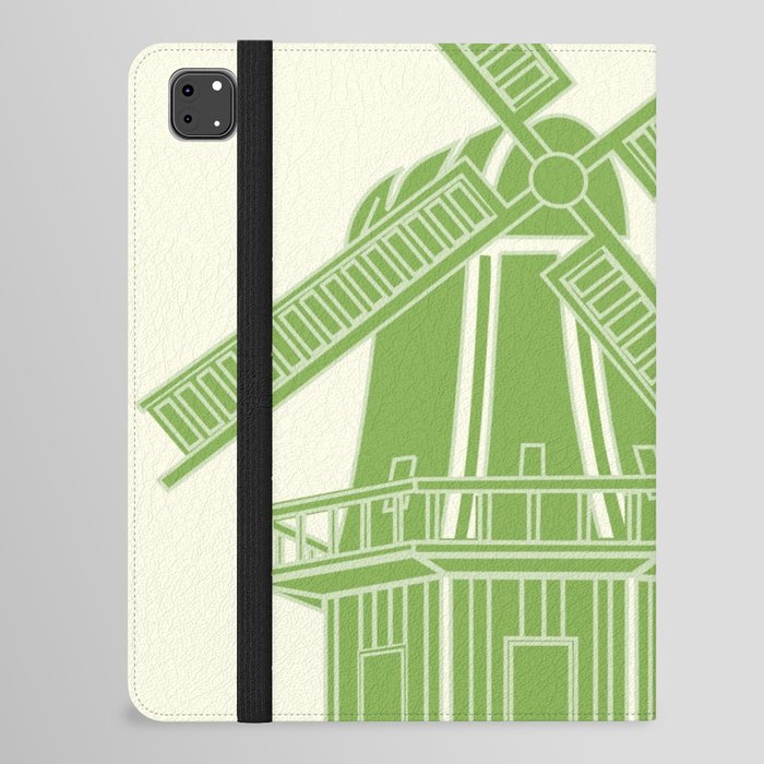 Amsterdam Holland Green And Orange Windmill iPad Folio Case