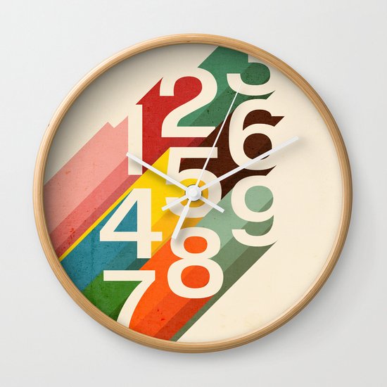 Retro Numbers Wall Clock