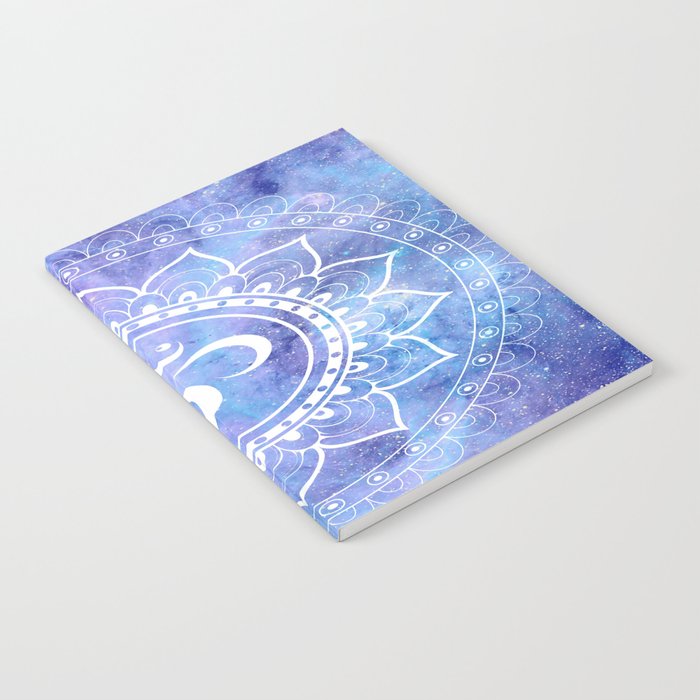 Om Mandala Lavender Periwinkle Blue Galaxy Space Notebook