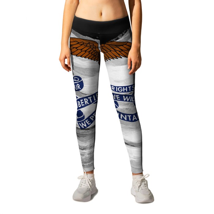 Iowa state flag brush stroke, Iowa flag background Leggings