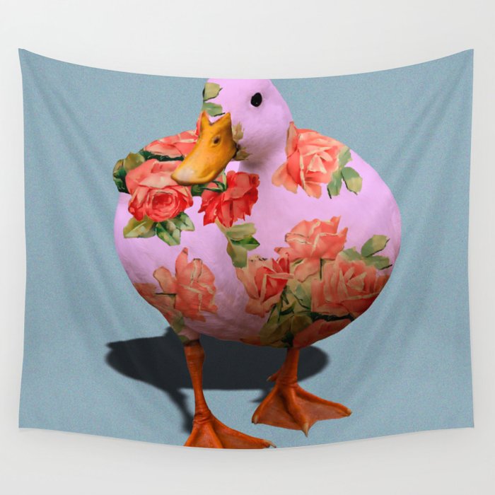 Duck n' Roses Wall Tapestry