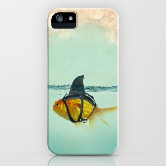 brilliant disguise - goldfish with a shark fin iphone case