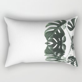 Monstera Leaves Reflecting In Water Minimalist Tropical Style Rectangular Pillow