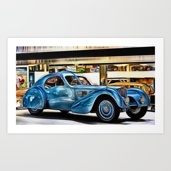 Vintage 1938 French Model Type 57 Atlantic Sports Coupe Painting Art Print