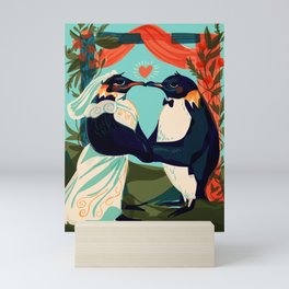 Lovebirds- Penguins Mini Art Print