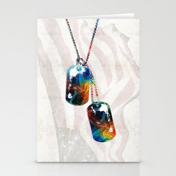 Military Art Dog Tags - Honor - By Sharon Cummings Stationery Cards