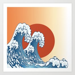 The Great Wave off Kanagawa, Japanese Wall Art, Asian Art Print, Wave Print, Wave Oriental Wall Art Art Print