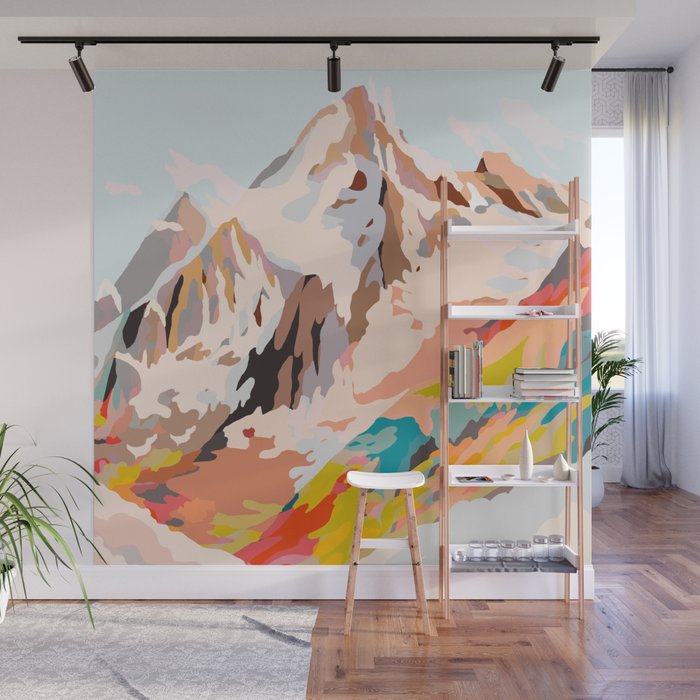 Glass Mountains Wall Mural By Artandghosts Society6