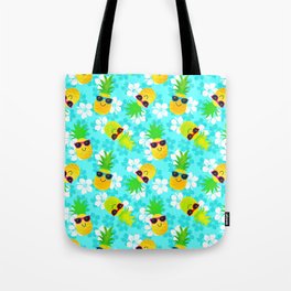 Funny Summer Tropical Pineapples Tote Bag