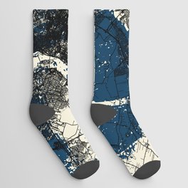 Artistic Montreal, Canada Map Illustration. Aesthetic  Socks