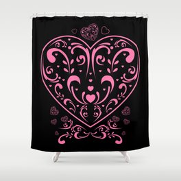 Ornamental Valentine's Day Heart Shower Curtain
