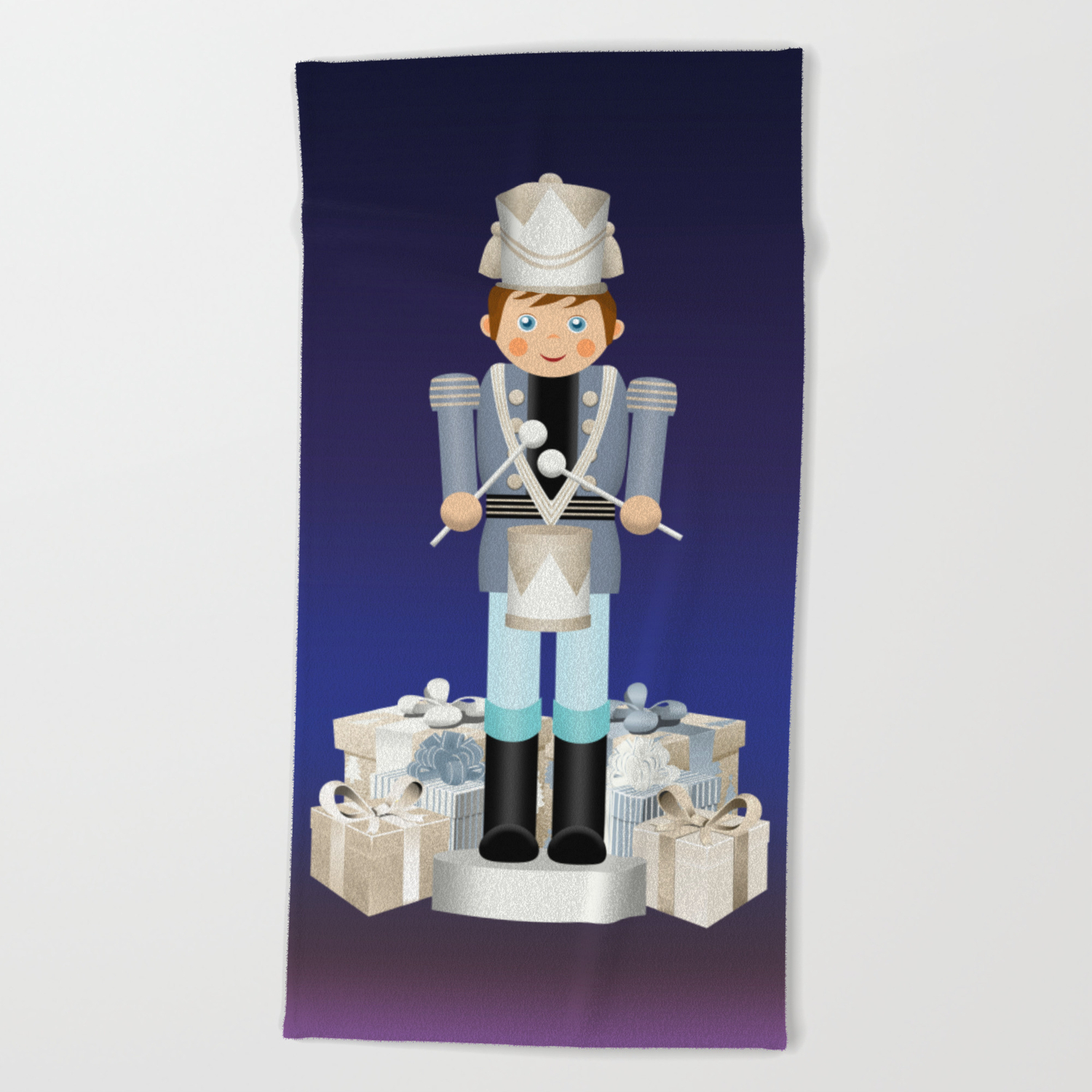 Little Drummer Boy On Christmas Eve Beach Towel By Musthaves