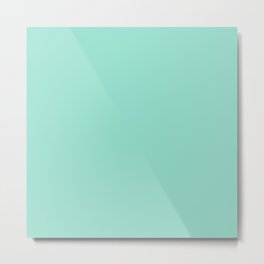 BEACH GLASS SOLID COLOR. Plain Turquoise Pastel Shade Metal Print