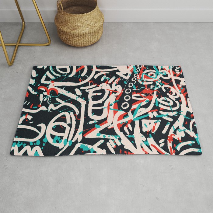 Street Art Pattern Graffiti Post Rug By Emmanuelsignorino Society6