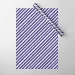 [ Thumbnail: Dark Slate Blue and Light Grey Colored Lined/Striped Pattern Wrapping Paper ]