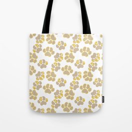 Cute golden paws in pastel colors Tote Bag