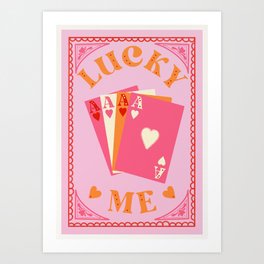 Lucky Me, Playing Cards Print Art Print