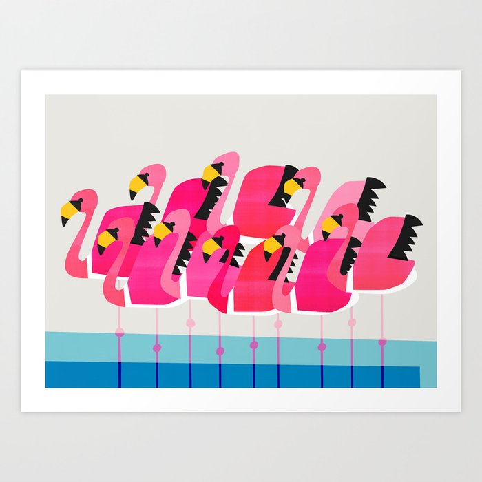Flamingo Flamboyance Art Print